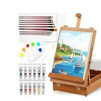 Без бренда «Набор подарочный «Две картинки» 27 предметов: этюдник 35 см из бука, краски акрил 12x12 мл, 2 холста 22x30 на мдф, 10 кистей, мастихин, палитра» в Петрозаводске в интернет-магазине Без бренда «Набор подарочный «Две картинки» 27 предметов: этюдник 35 см из бука, краски акрил 12x12 мл, 2 холста 22x30 на мдф, 10 кистей, мастихин, палитра» в Петрозаводске