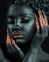 Без бренда «Коробка 20 шт: Портрет с золотыми ногтями» в Петрозаводске