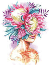 Без бренда «Портрет девушка с оригинальными цветами на голове» в Петрозаводске