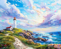 Маяк в ясный летний день (худ. Яковец Е.)