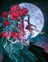 Без бренда «Девушка с розами в волосах на фоне луны» в Петрозаводске в интернет-магазине Без бренда «Девушка с розами в волосах на фоне луны» в Петрозаводске