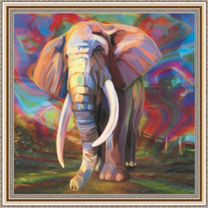 Слоны на разноцветном фоне