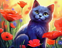 Без бренда «Серый котик и маки» в Петрозаводске в интернет-магазине  Без бренда «Серый котик и маки» в Петрозаводске