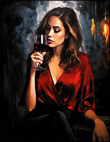 Без бренда «Девушка в красном платье с бокалом вина» в Петрозаводске